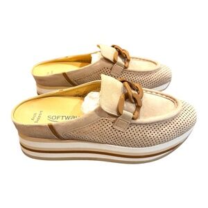 Softwaves Carlisa Slip-On Mule Loafer Creme Cognac Size 40 (US 10)